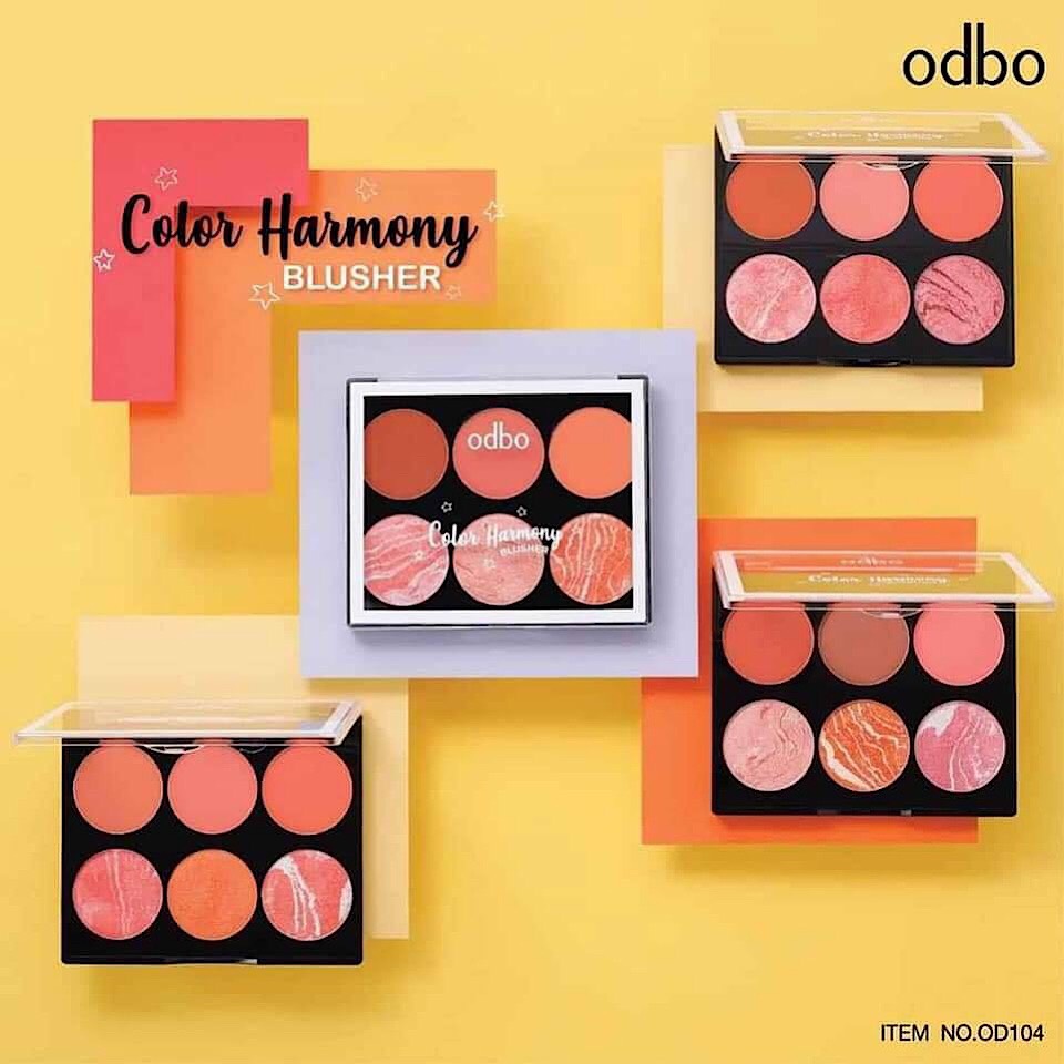 bảng má hồng 6 ô odbo color harmony blusher