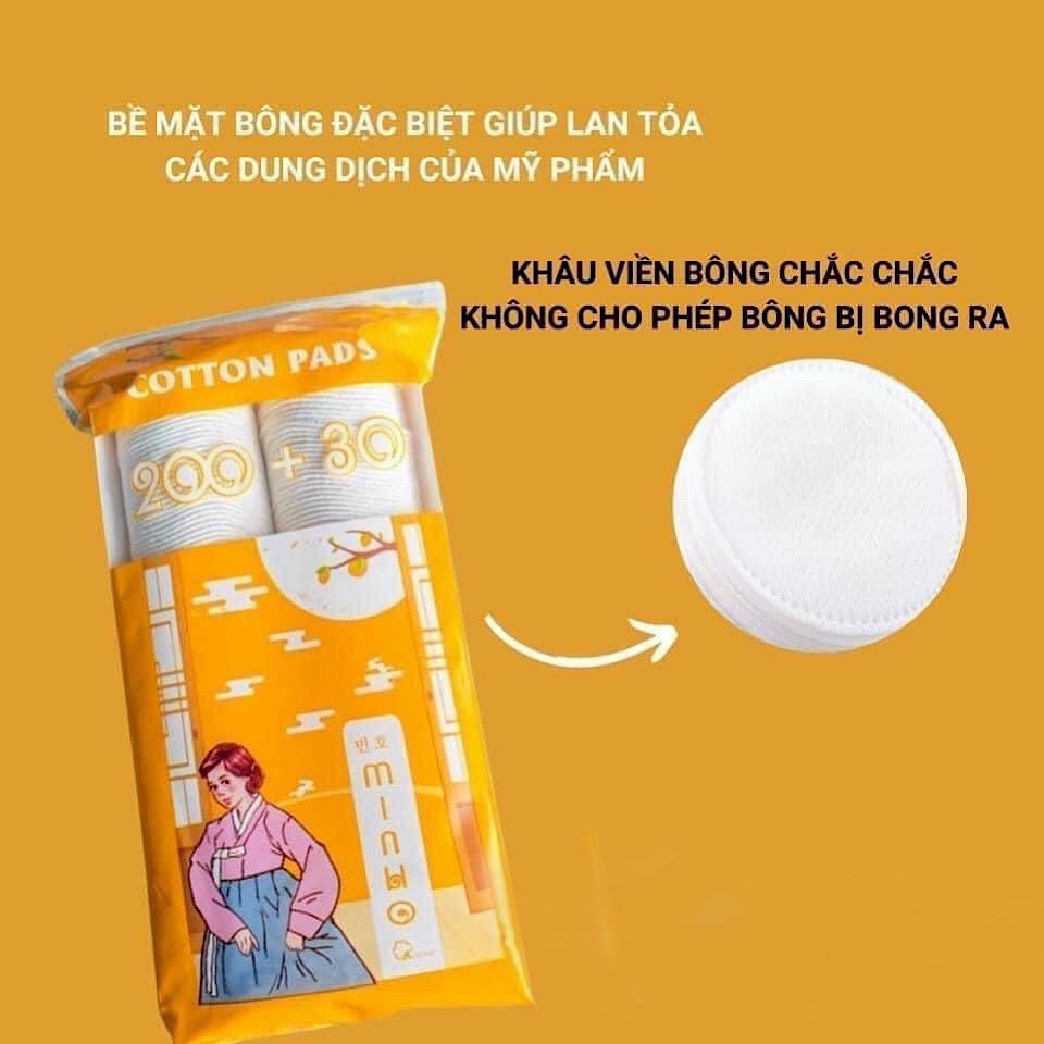 Bông Tẩy Trang Minho 100% Cotton 230 miếng