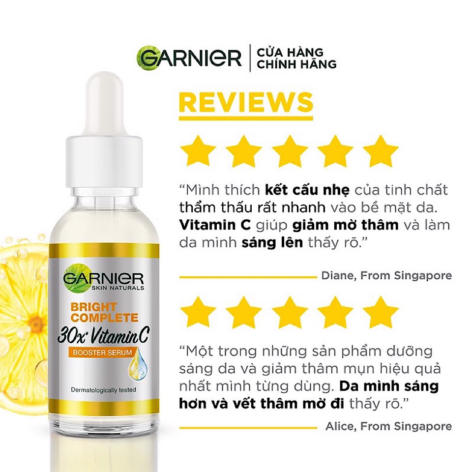 Tinh Chất Garnier Bright Complete 30x Vitamin C Booster Serum