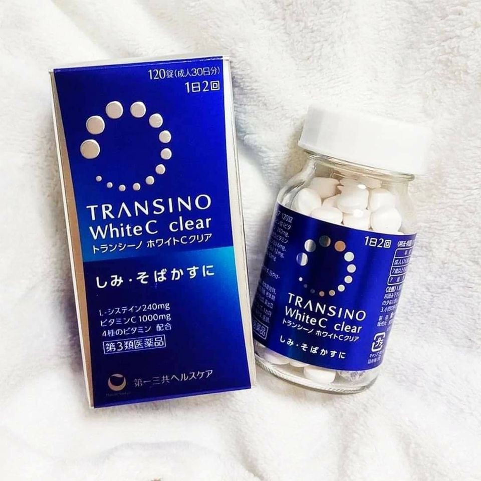 VIÊN UỐNG TRẮNG DA TRỊ NÁM TRANSINO WHITE C CLEAR 120 VIÊN