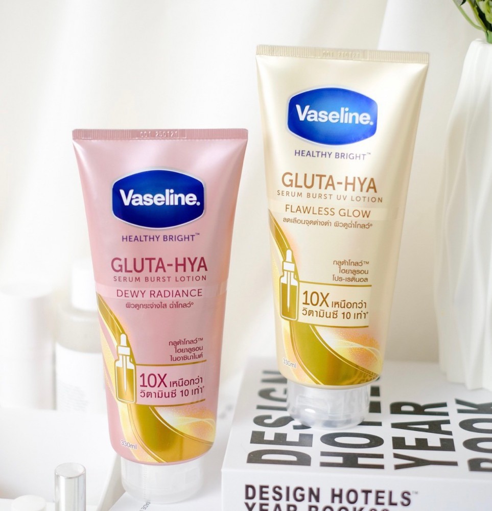 Dưỡng Trắng body Vaseline 10 X Gluta-Hya dưỡng trắng bật tone