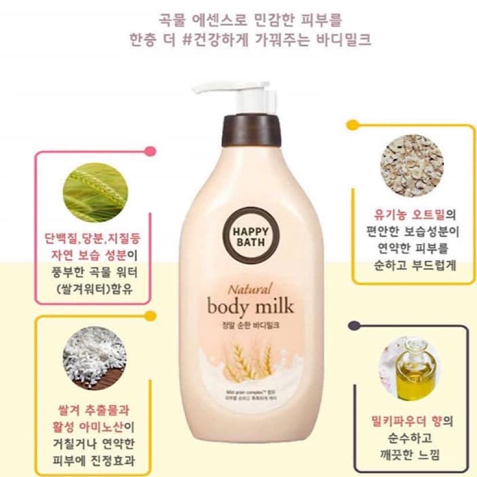 SỮA DƯỠNG THỂ HAPPY BATH BODY MILK NATURAL 450ml