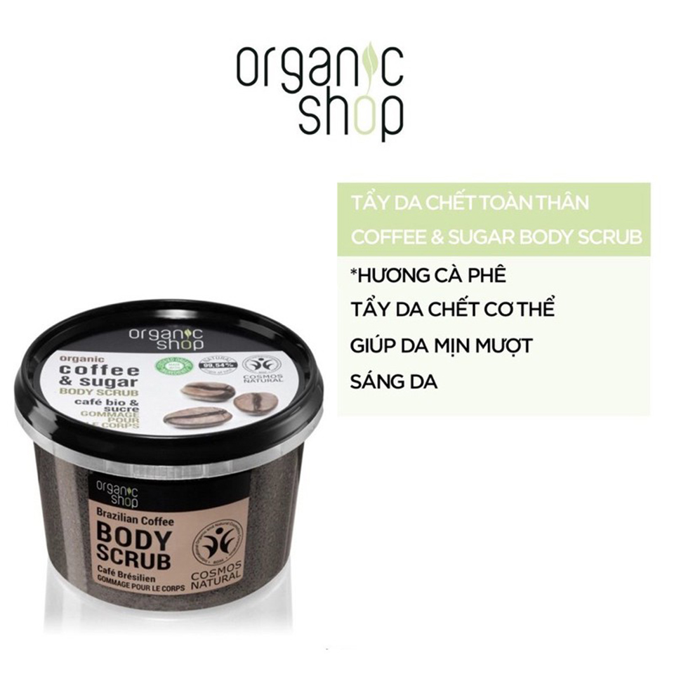 Tẩy tế bào chết toàn thân cà phê Organic Coffee and Sugar Body Scrub